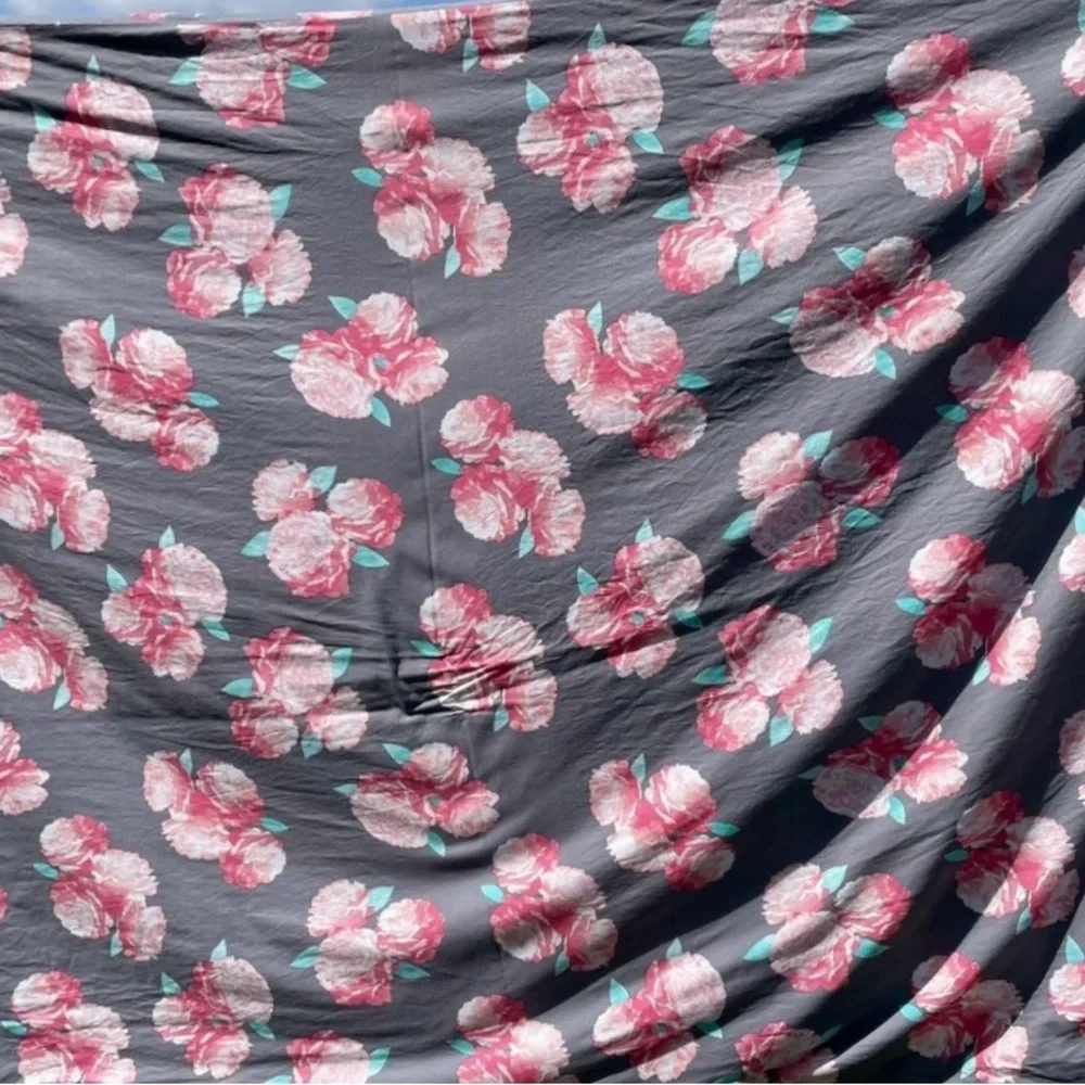 PINK Victoria's Secret RARE Queen Size Grey & Pink Floral Duvet Cover